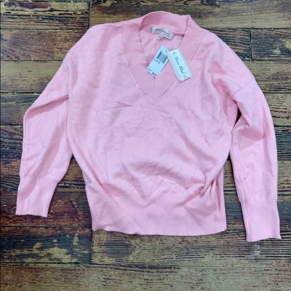 BRAND NEW XS Philosophy pullover sweater in pink.